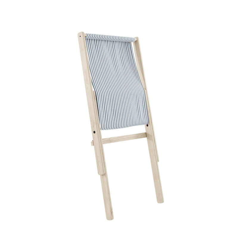 deckchair BOOGIE - lehátko (skládací) - barva: neošetřené (bez oleje, bez laku), rozměr: 65x88x75 cm, barva futonu: beach blue