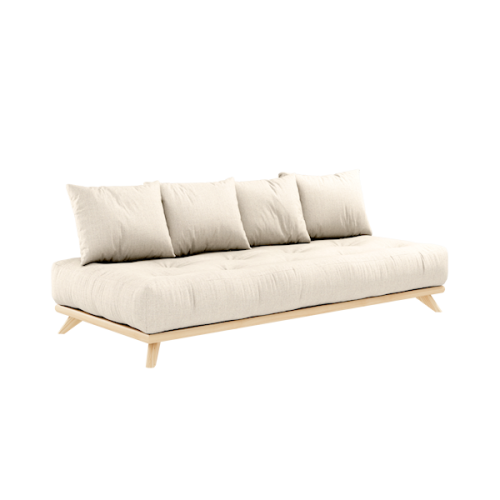 sofa SENZA DAYBED natural pine (pohovka z borovice) - rozměr: 90*200 cm, barva futonu: linen 914