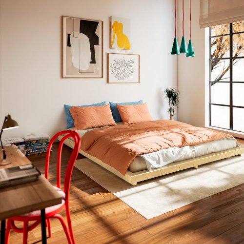 DOCK BED natural pine (postel z borovice) - rozměr: 180*200 cm, Barva: karup natural