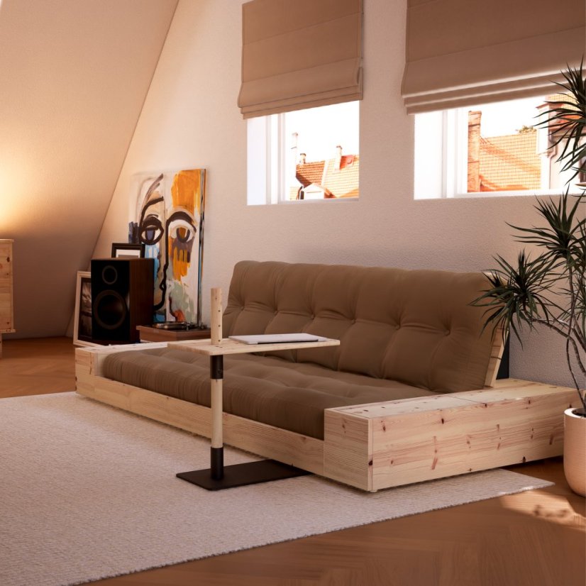 sofa BASE natural pine (pohovka z borovice) - barva: karup natural, barva futonu: beige 747