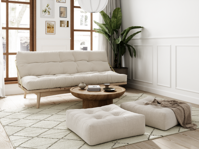 sofa MORE POUF (futonové křeslo ) - rozměr: 70*70 cm, barva futonu: petrol blue 757