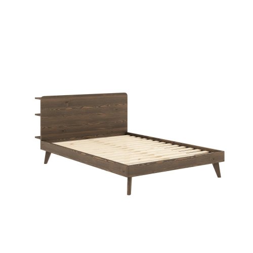RETREAT BED natural pine (postel z borovice) - rozměr: 160*200 cm, Barva: karup carob