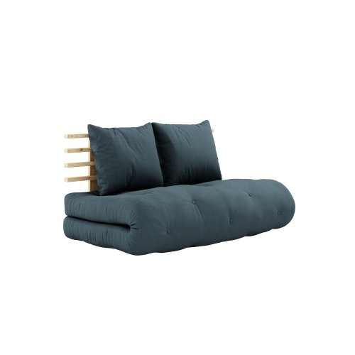 sofa SHIN SANO natural pine (futonová pohovka ) - Barva: karup natural, barva futonu: petrol blue 757