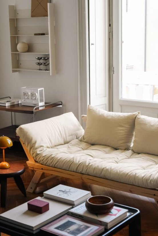 sofa BEBOP natural pine (pohovka z borovice) - Barva: karup natural, barva futonu: natural 701