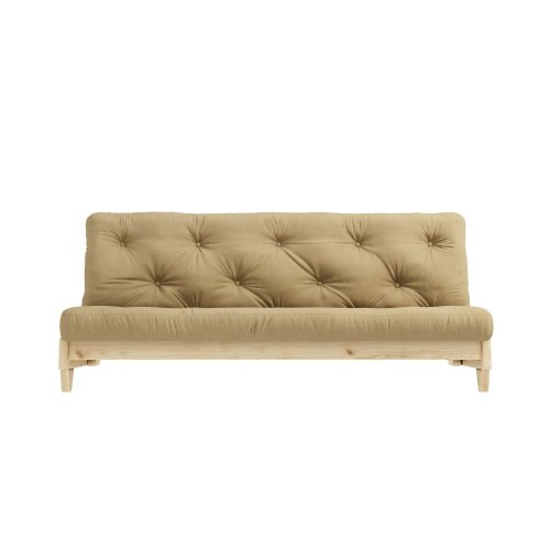 sofa FRESH natural pine (pohovka z borovice) - Barva: karup natural, barva futonu: wheat beige 758
