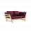 sofa BEAT natural pine (pohovka z borovice) - Barva: karup black, barva futonu: grey 746