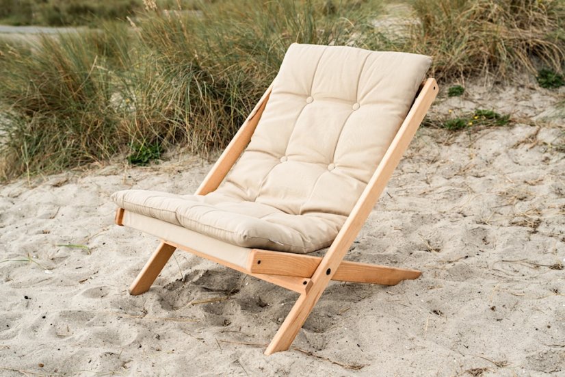 deckchair BOOGIE OUTDOOR - lehátko venkovní (skládací) - rozměr: 65x88x75 cm, Barva: olej (pro exteriér), barva futonu: white