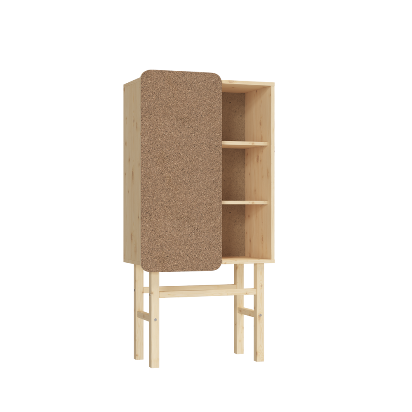 SLIDE CABINET W. PINBOARD