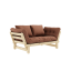 sofa BEAT natural pine (pohovka z borovice) - Barva: karup natural, barva futonu: clay brown 759
