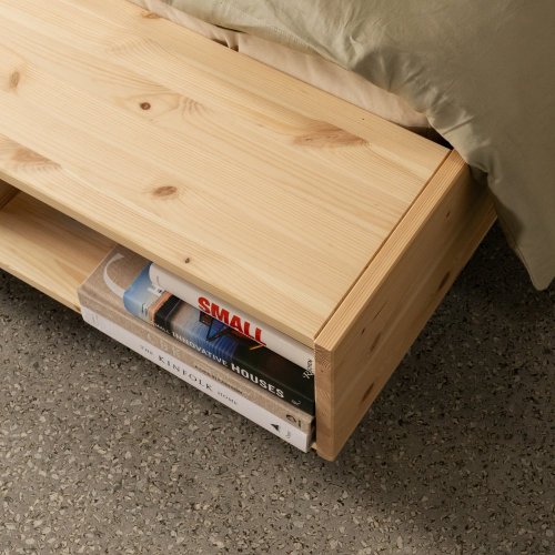 MERGE BED natural pine (postel z borovice) - rozměr: 140*200 cm, Barva: karup natural