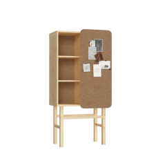 SLIDE CABINET W. PINBOARD