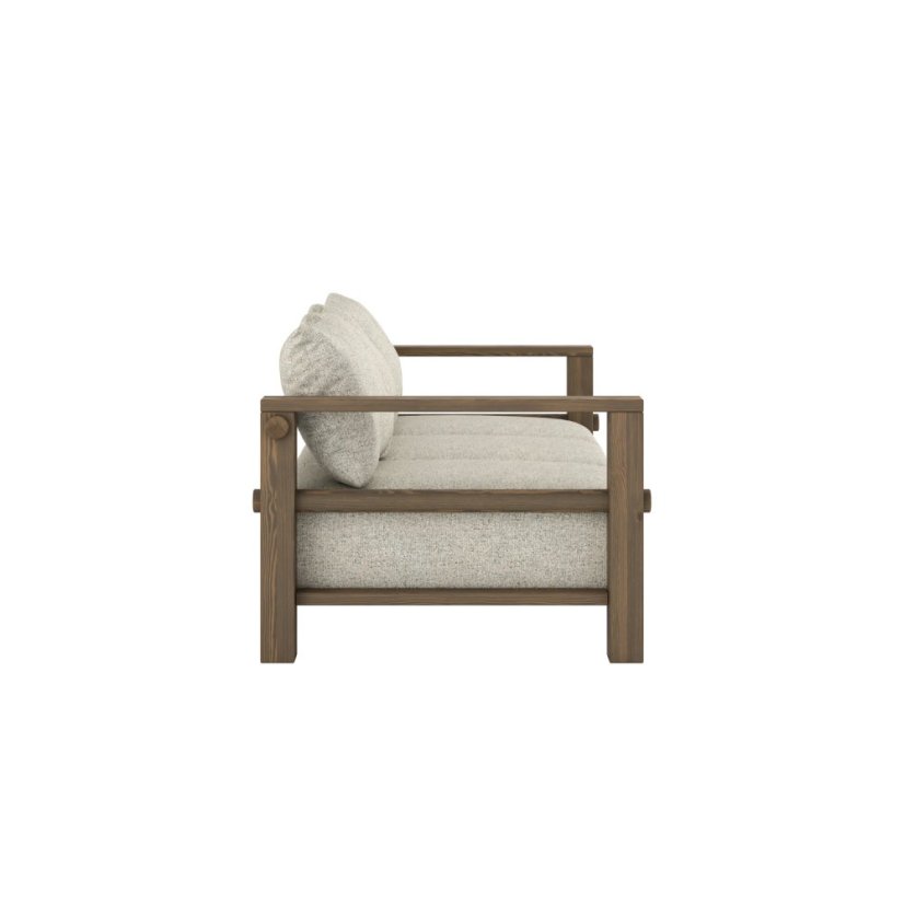 sofa BARE natural pine (pohovka z borovice) - barva: karup natural, barva futonu: soft chalk 640