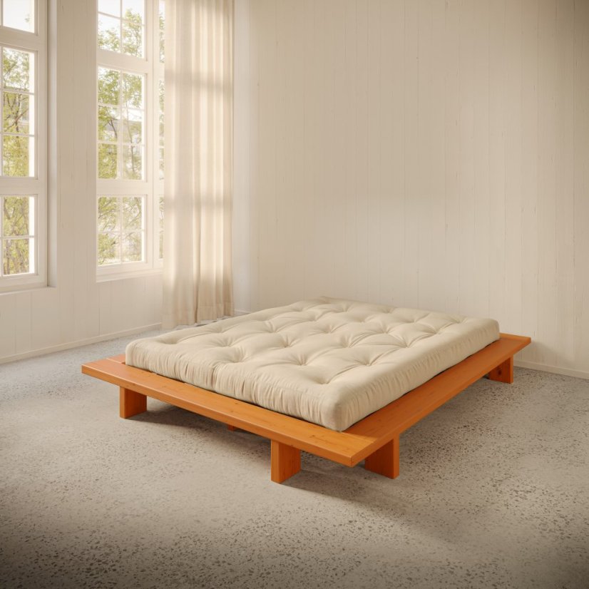 JAPAN BED natural pine (postel z borovice) - barva: karup natural, rozměr: 90*200 cm