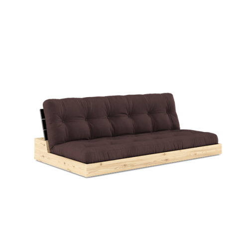 sofa BASE natural pine (pohovka z borovice) - Barva: karup black, barva futonu: brown 715