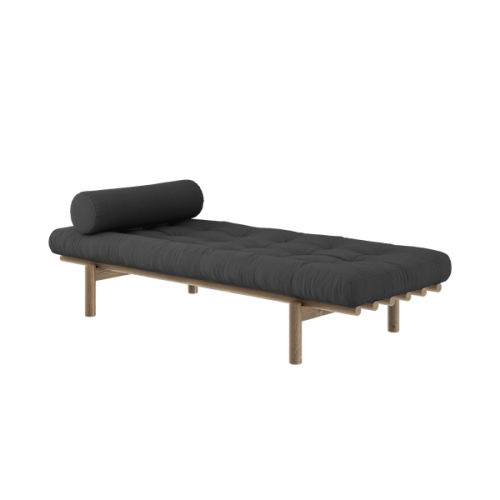 sofa NEXT daybed natural pine (pohovka z borovice) - Barva: karup carob, barva futonu: charcoal 511