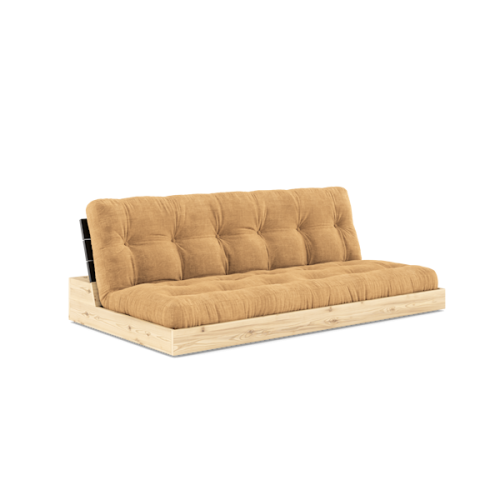 sofa BASE natural pine (pohovka z borovice) - Barva: karup black, barva futonu: fudge brown 515