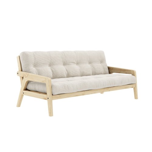 sofa GRAB natural pine (pohovka z borovice) - Barva: karup natural, barva futonu: ivory 510
