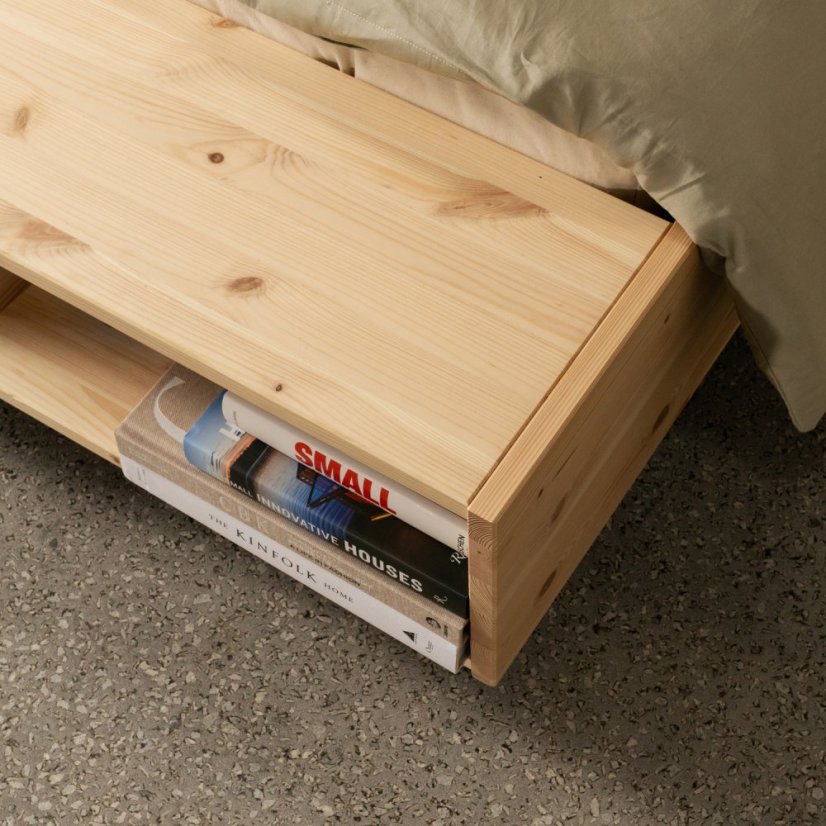 MERGE BED natural pine (postel z borovice) - barva: karup natural, rozměr: 90*200 cm