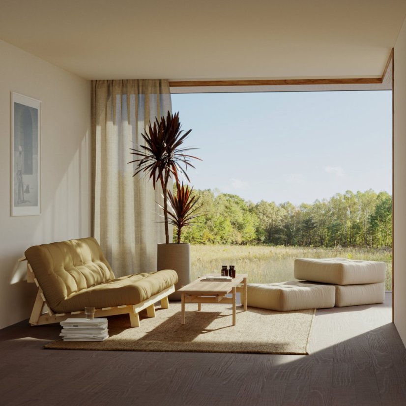 sofa LEAN natural pine (pohovka z borovice) - Barva: karup natural, barva futonu: natural 701