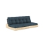 sofa BASE natural pine (pohovka z borovice) - Barva: karup black, barva futonu: petrol blue 757