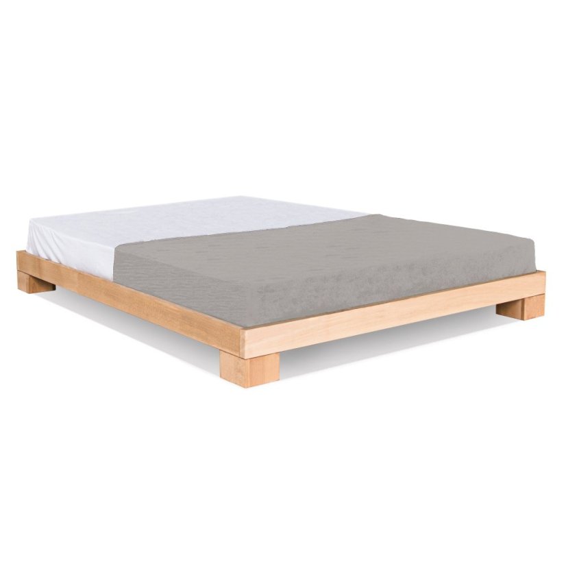 CUBE Double Bed (postel z buku) - barva: natural (lněný olej), rozměr: 200x140x16 cm
