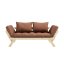 sofa BEBOB natural pine (pohovka z borovice) - Barva: karup natural, barva futonu: clay brown 759