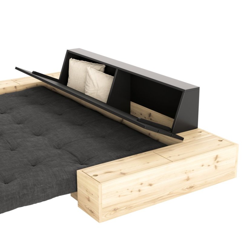sofa BASE natural pine (pohovka z borovice) - barva: karup natural, barva futonu: beige 747