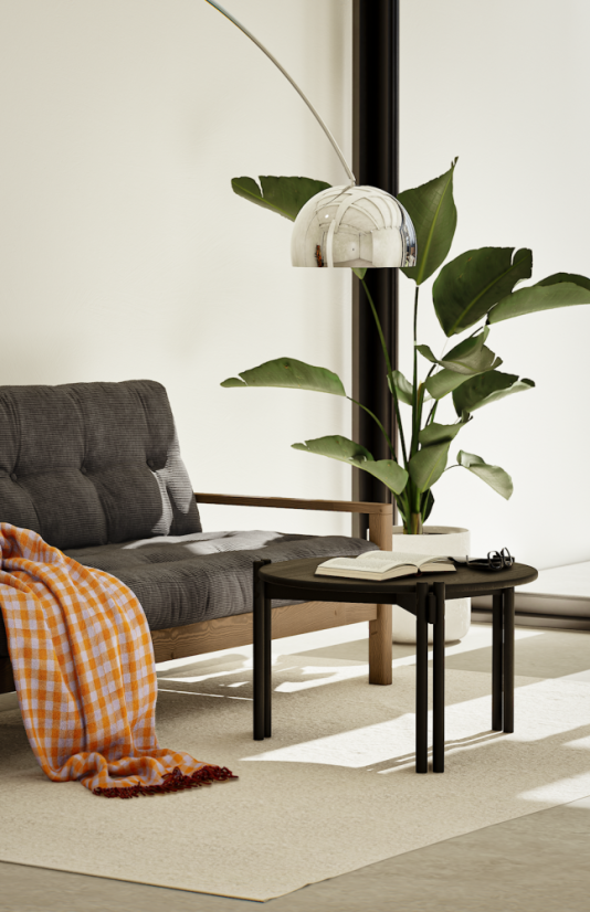 table STICKS TABLE HIGH (stolík) - barva: natural (lak), rozměr: 60x40 cm