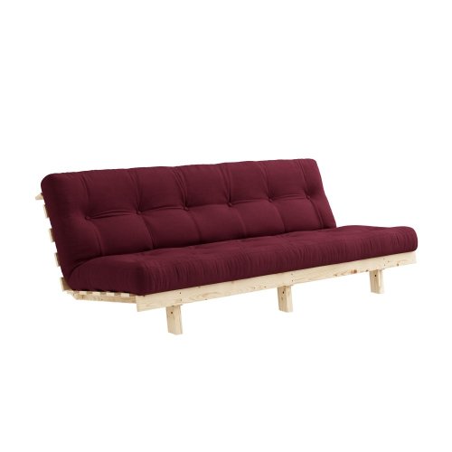 sofa LEAN natural pine (pohovka z borovice) - Barva: karup natural, barva futonu: bordeaux 710