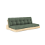 sofa BASE natural pine (pohovka z borovice) - Barva: karup natural, barva futonu: olive green 756