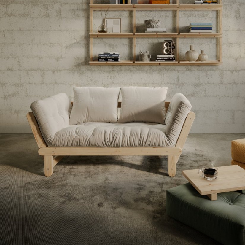 sofa BEAT natural pine (pohovka z borovice) - barva: karup natural, barva futonu: natural 701