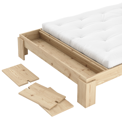 LAYERS BED BENCH natural pine (postel z borovice) - rozměr: 140*200 cm, Barva: karup natural