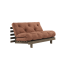 sofa ROOT natural pine (pohovka z borovice) - Barva: karup carob, rozměr: 140*200 cm, barva futonu: clay brown 759