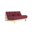sofa ROOT natural pine (pohovka z borovice) - Barva: karup natural, rozměr: 160*200 cm, barva futonu: bordeaux 710