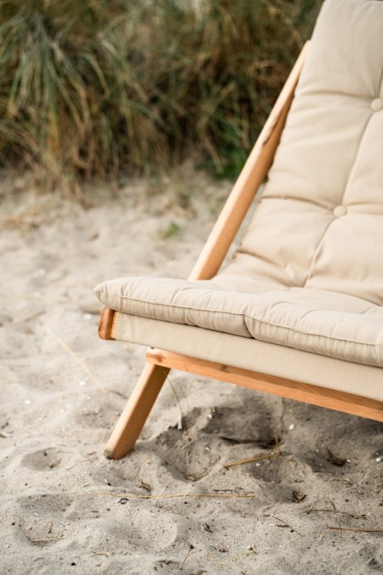 deckchair BOOGIE OUTDOOR - lehátko venkovní (skládací) - rozměr: 65x88x75 cm, Barva: olej (pro exteriér), barva futonu: white