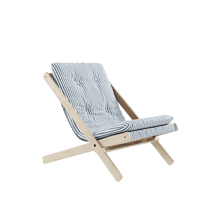 deckchair BOOGIE - lehátko (skládací) - barva: neošetřené (bez oleje, bez laku), rozměr: 65x88x75 cm, barva futonu: beach blue