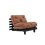 sofa ROOT natural pine (pohovka z borovice) - Barva: karup carob, rozměr: 160*200 cm, barva futonu: mocca 755