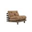 sofa ROOT natural pine (pohovka z borovice) - Barva: karup carob, rozměr: 90*200 cm, barva futonu: mocca 755