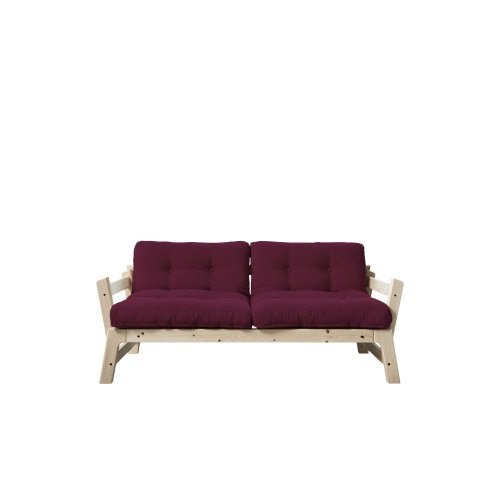 sofa STEP natural pine (pohovka z borovice) - Barva: karup natural, barva futonu: bordeaux 710