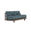 sofa ROOT natural pine (pohovka z borovice) - Barva: karup carob, rozměr: 160*200 cm, barva futonu: petrol blue 757