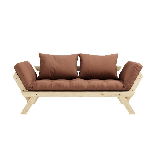 sofa BEBOB natural pine (pohovka z borovice) - Barva: karup natural, barva futonu: clay brown 759