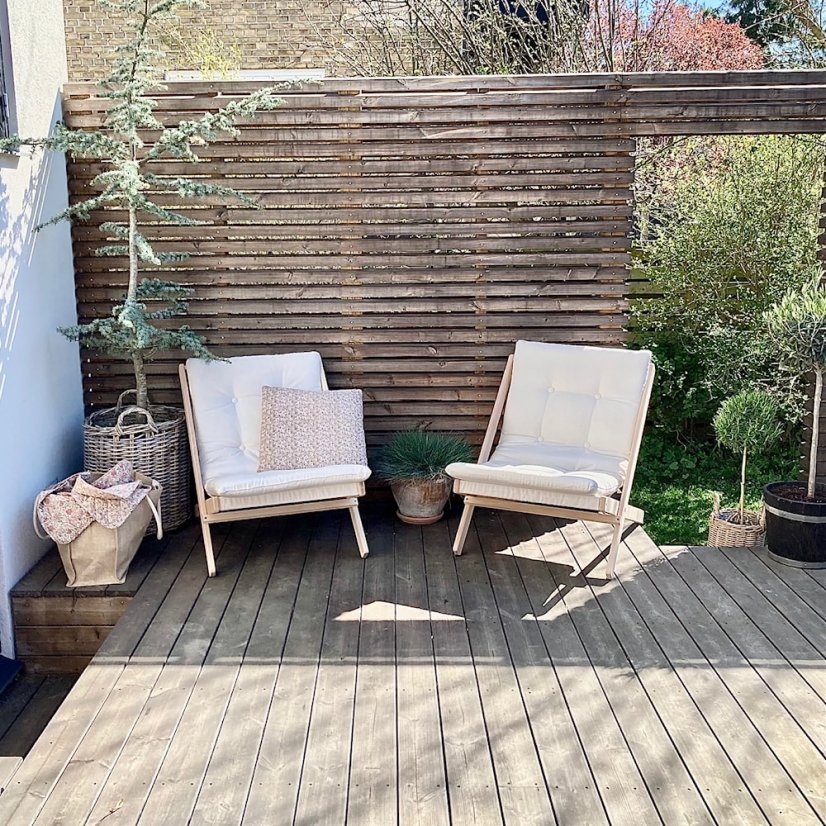 deckchair BOOGIE OUTDOOR - lehátko venkovní (skládací) - rozměr: 65x88x75 cm, Barva: olej (pro exteriér), barva futonu: white