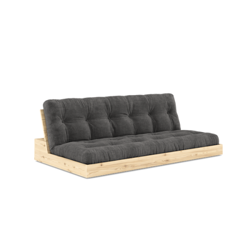 sofa BASE natural pine (pohovka z borovice) - Barva: karup natural, barva futonu: charcoal 511