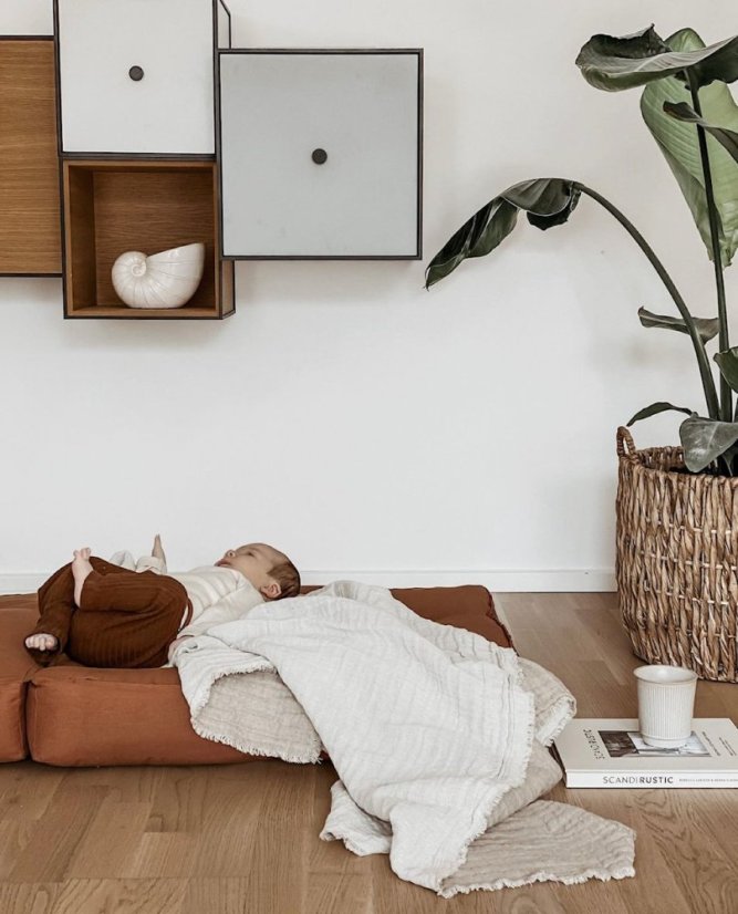 MINI CUBE - rozměr: 60x68x24 cm, barva futonu: natural