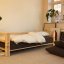 sofa BARE natural pine (pohovka z borovice) - barva: karup natural, barva futonu: soft chalk 640