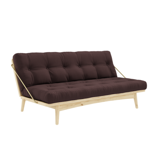 sofa FOLK natural pine (pohovka z borovice) - Barva: karup natural, barva futonu: brown 715