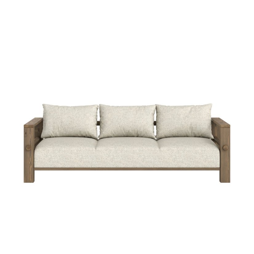 sofa BARE natural pine (pohovka z borovice) - barva: karup natural, barva futonu: soft chalk 640