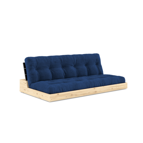 sofa BASE natural pine (pohovka z borovice) - Barva: karup black, barva futonu: royal blue 517 sofa BASE natural pine (pohovka z borovice) - Barva: karup black, barva futonu: royal blue 517