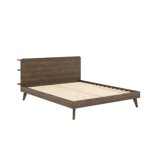 RETREAT BED natural pine (postel z borovice) - rozměr: 160*200 cm, Barva: karup carob