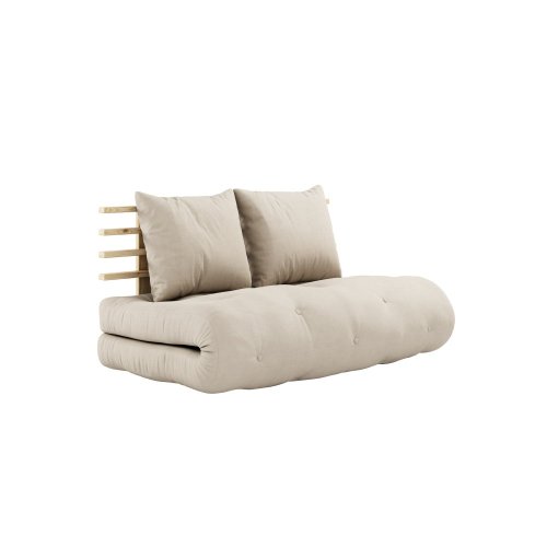 sofa SHIN SANO natural pine (futonová pohovka ) - Barva: karup natural, barva futonu: beige 747